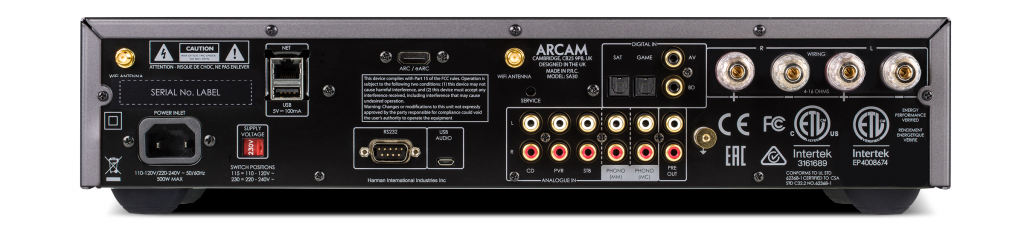 Arcam SA30 -Интегрированный стерео усилитель - задняя панель