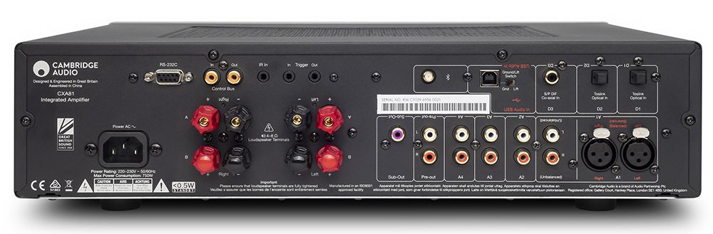  Интегрированный усилитель Cambridge Audio CXA81 - задняя панель