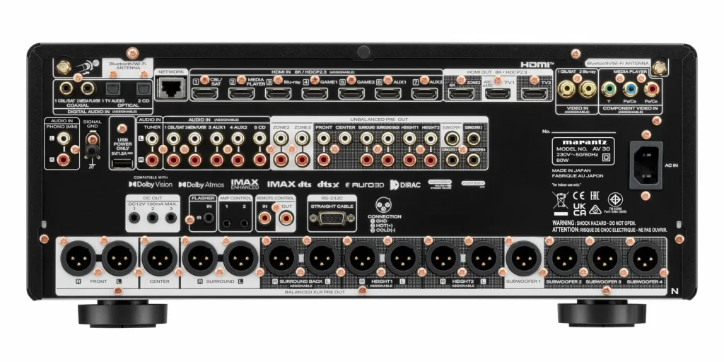 AV-процессор Marantz AV 30 - задняя панель